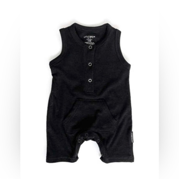 Little Bipsy Charcoal Sleeveless Romper - Picture 1 of 3